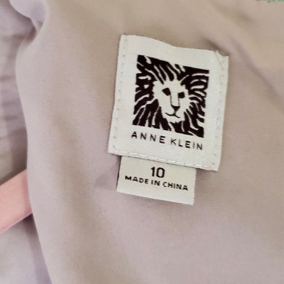 Anne Klein	Light Green Lace Cotton Sheath Sleeveless Dress Size 10 - Picture 5 of 7